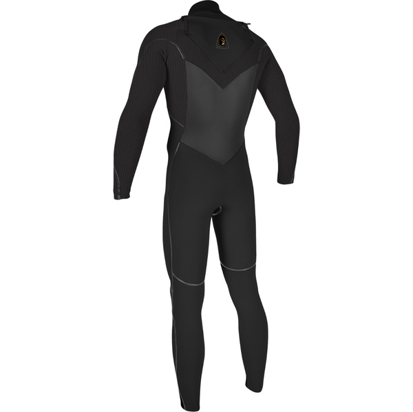 2025 O'Neill Mens Mutant Legend 5/4mm Chest Zip Fato De Mergulho Com Capuz 5369 - Black / Aço Temperado